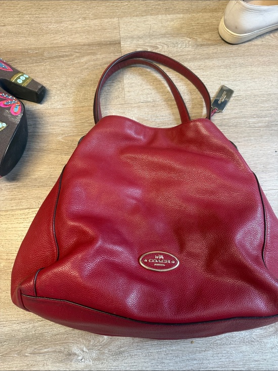 Coach Handbags - Coach Red Leather Tote Bag - Coach